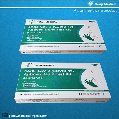 Renji   COVID 19 zwabber van Kit Nasal van de Antigeen Snelle Test (Colloïdaal Goud) 10 - 15Min