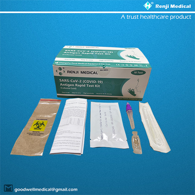 Renji Rapid sars-cov-2 (COVID 19 de Uitrustings (Colloïdaal Goud) Neuszwabber) van de Antigeen Snelle Test